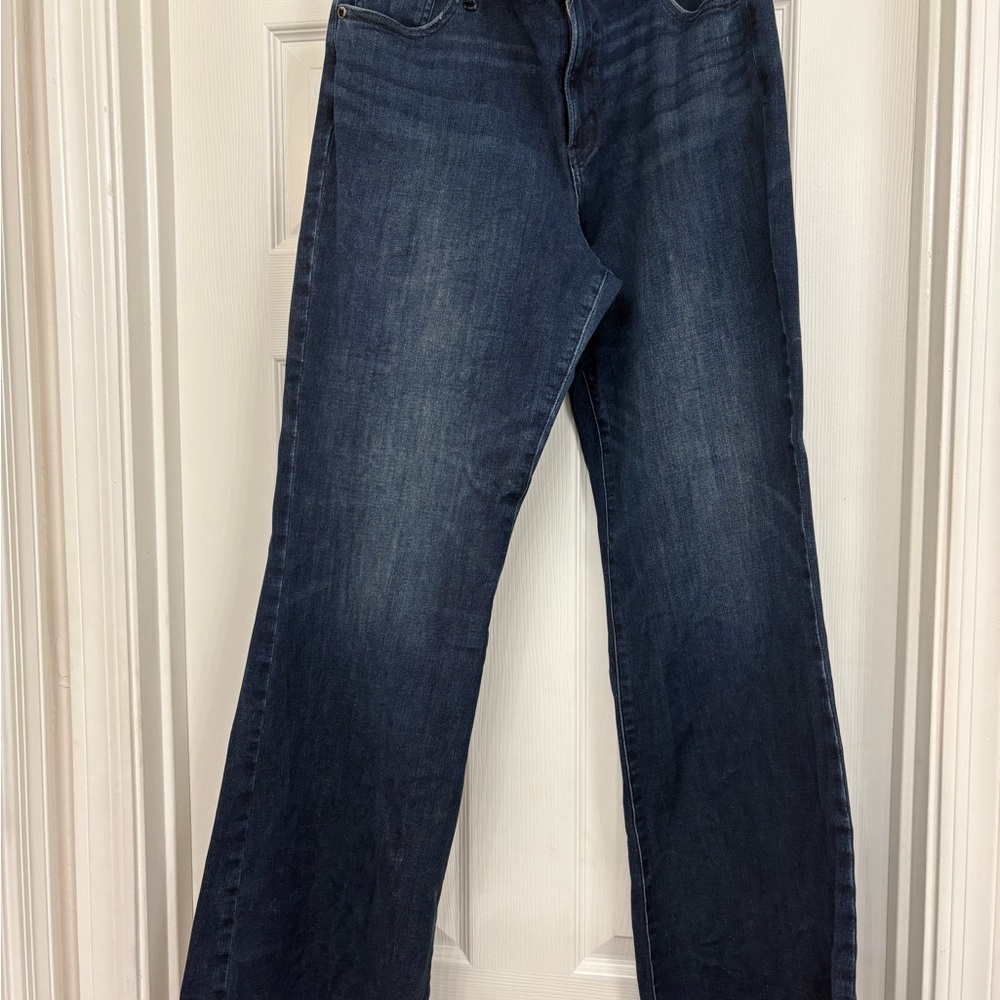 Express Dark Blue Wide Leg Jeans
